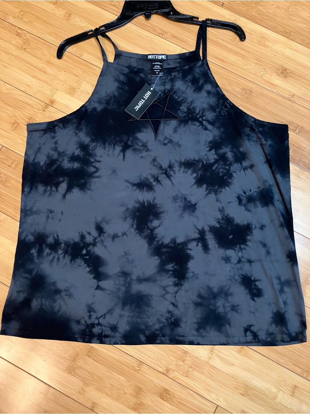 Hot Topic Black Tie-Dye Pentagram Cami